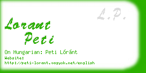 lorant peti business card